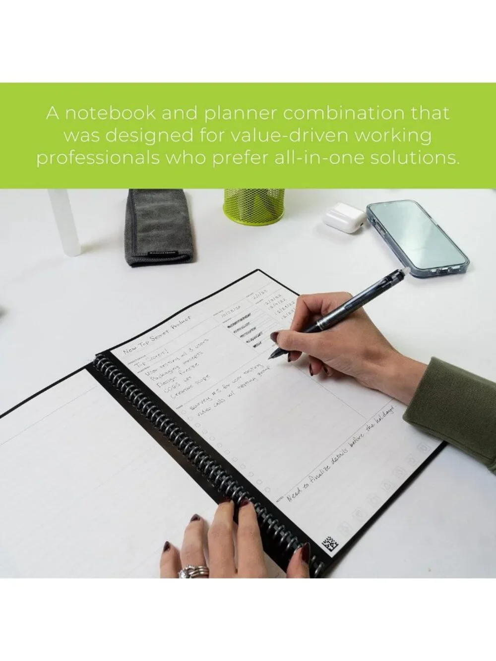 Reusable Smart Notebook Planner | 8.5x11 Letter Size | Notetaking & Planning